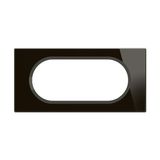Plate Living Now 2-Gang Large Onyx Black Glass