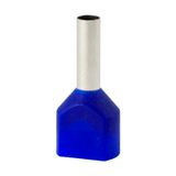 Double insulated sleeve terminal HI 2x2.5/10-ni blue, Al/Cu