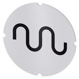 Inscription plate for illuminated pushbutton, round, milky, icon: Rapid traverse
