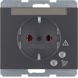 SCHUKO socket outlet with overvoltage protection, K.1, anthracite matt