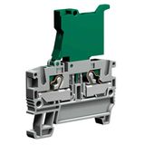 Insert terminal with fuse holder, 1-level, 4 mm², gray.