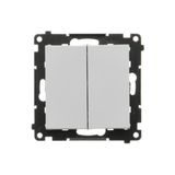 Quadruple push button, 10AX, light gray matt