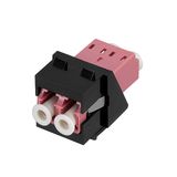 LC-D Keystone module, MM, OM4 (erika violet), black (similar to RAL 9005)