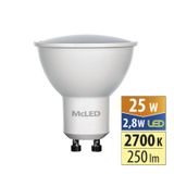LED bulb GU10, 2.8W, 2700K, CRI80, ex. angle 110°, use 360° 250lm