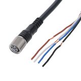 Sensor cable, M8 straight socket (female), SUS connector, 4-poles, PVC standard cable, IP67, 5 m XS3F0104E