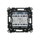 Double intermediate switch illuminated without pictogram, (module), Simon 24, IP20, 10AX, graphite mat