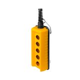 Pendant push-button station, remote control, 5 holes, yellow