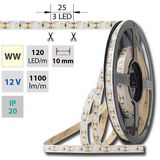 LED strip SMD2835 warm white, 120LED/m, IP20, DC 12V, 10mm