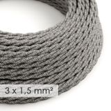 Large section electric cable 3x1,50 twisted - covered by Natural Grey Linen TN02