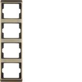 Frame 4gang vertical Arsys light bronze, metal