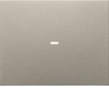 Cover f. 1gang f. push-button module, clearlens, K.5, stainl. steel ma