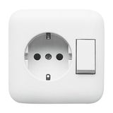 SCHUKO® double socket full cover Safety+ Busch-balance® SI