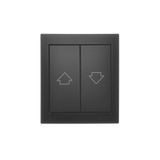 Splash-proof roller blind push button, black matt, 10AX