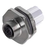 Round plug (field customisable), M12, A-coded, PUSH IN, Number of pole