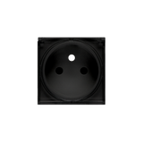 Cover for single socket outlet with transparent flap, (cover), Simon 24, IP44, black matt