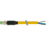M8 male 0° A-cod. with cable PUR 4x0.25 ye UL/CSA+drag 1.0m
