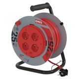 PVC Extension Cord Reel, fixed core – 4 sockets, 25m, 1.5mm2