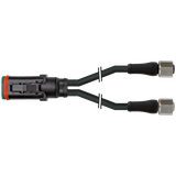 Valve plug MDCY06-4s / 2x M12 female 0° Xtreme PUR 2x0.75 bk 6.5m