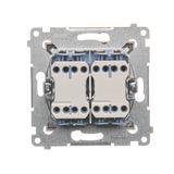 Socket outlet with earthing and shutters, module, 16A, quick connection, champagne matt