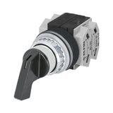 Lever selector switch, black,5-position,Cam R, 2 N.O.+2 N.C.