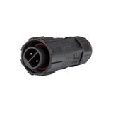 Plug connector with cover nut, IP67, solder, M16, 2-pin