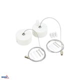 ROUND CEILING ROSETTES (2PCS.) WHITE WITH SUSPENSION WIRE 100CM