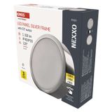 LED surface luminaire NEXXO, round, silver, 12.5W, with change CCT