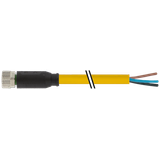 M8 female 0° A-cod. with cable PUR 3x0.25 ye UL/CSA 5m