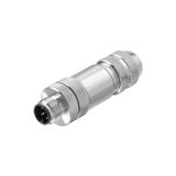 Field attachable connector, M12
