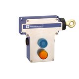 Latching emergency stop rope pull switch, Telemecanique rope pull switches XY2C, cable XY2CE, 300 V AC, 10 A