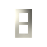 Frame 2-gang / 2+2-modules - Niessen logo - S - Stainless Steel