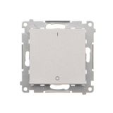 Two-pole switch, 10AX, matt aluminum