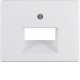 Centre plate for FCC soc. out. 2gang, arsys, p. white glossy