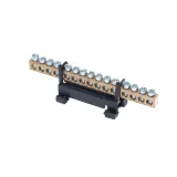 Terminal strip for rail TS 35 phase L 15 black