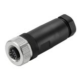 Round plug (field customisable), M12, A-coded, Screw connection, Numbe