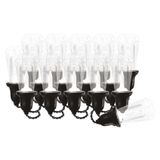 LED light chain – 16x clear party bulbs, 7.6 m, outdoor and indoor, warm white