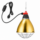 Heat Lamp Fixture, Aluminum Reflector Shade with Metal Cage, Max 250W , 110V-240V