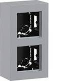 Housing incl. cover frame, double, tall, surface-mount, A.8, titanium
