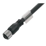 Sensor/actuator line, One end without connector, M12, Number of poles : 5, 10 m, Female socket, straight, Shielded: Yes, LED: No, Sheath material: PUR, Halogen: No