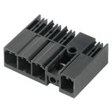 PCB plug-in connector, male header, closed side, Middle flange, THT solder connection, 7.62 mm, Number of poles: 5, 90°, Solder pin length (l): 3.5 mm, tinned, black, Box