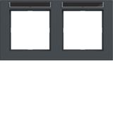 Cover frame double horizontal, text field, A.1, anthracite