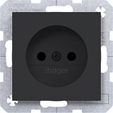 Wall socket without earth connection, Safety Plus, A.x/C.x, matte black