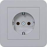 SCHUKO wall socket with cover plate, plug-in type, C.1, titanium