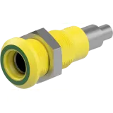 4 mm socket, solder connection, mounting Ø 8.1 mm, yellow/green, 64.3042-20