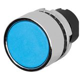 Guarded push-button, blue, metal