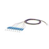 OpDAT pigtail SC-UPC, OS2, 8 colors