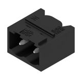 PCB plug-in connector, male header, closed side, THT/THR solder connection, 5.08 mm, Number of poles: 2, 90°, Solder pin length (l): 1.5 mm, tinned, black, Box