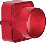 Lens for push button/light signal element E10, red transparent