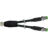 Y-Distributor M8 female / M8 male 0° A-cod. PUR 3x0.25 bk 0.6m