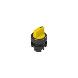 Illuminated short handle selector, 3 positions yellow with marking